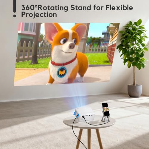 AKIYO O1 Mini Projector for Bedroom, 1080P Supported, Auto Keystone, 15000LM, 360° Rotating, 50% Zoom — image 5