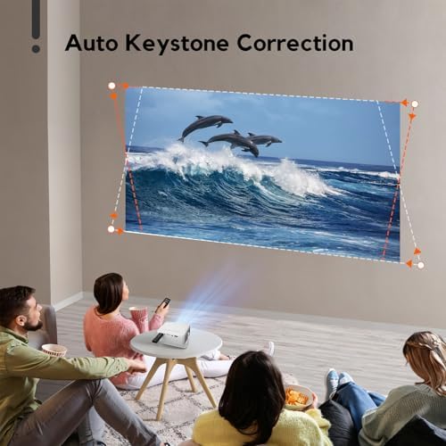 AKIYO O1 Mini Projector for Bedroom, 1080P Supported, Auto Keystone, 15000LM, 360° Rotating, 50% Zoom — image 6