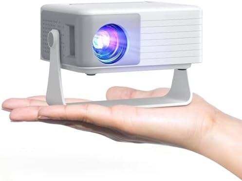 AKIYO O1 Mini Projector for Bedroom, 1080P Supported, Auto Keystone, 15000LM, 360° Rotating, 50% Zoom