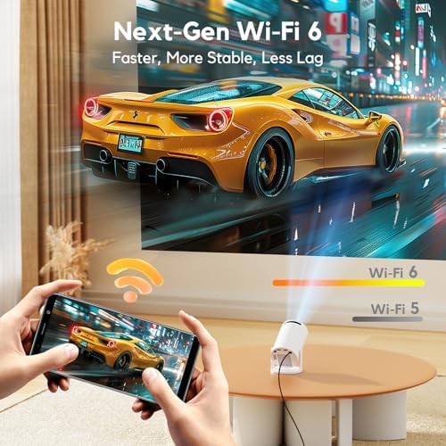 AKIYO O2 Projector, Built-in Apps, 1080P Support, Auto Keystone, WiFi 6, 18000L, 180° Rotation, 4K Supported — image 6