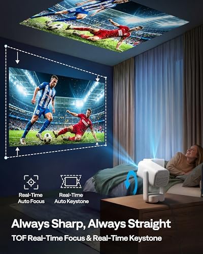 Aurzen D1 Air Portable Projector, Built-in Netflix App, ToF Focus, Native 1080P, 16W Dolby Audio, 65W+ USB-C Power — image 5