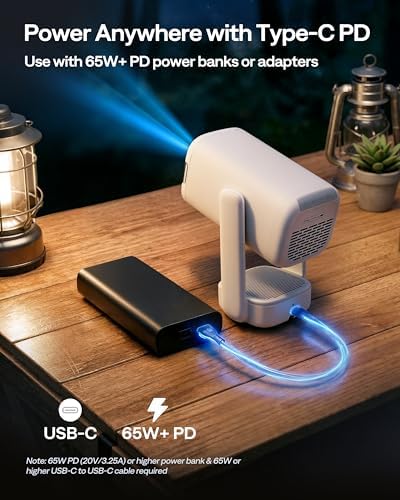 Aurzen D1 air Roku TV USB-C Powered Smart Projector Bundle with Aurzen PowerBase Stand — image 6