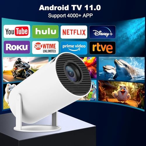 ENUOSUMA Mini Projector, Support 4K 1080P, Dual Band WiFi6 5G Wireless, Bluetooth 5.0, Android 11, 200 ANSI Lumens, 180° Rotatable — image 5