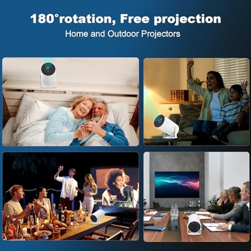 ENUOSUMA Mini Projector, Support 4K 1080P, Dual Band WiFi6 5G Wireless, Bluetooth 5.0, Android 11, 200 ANSI Lumens, 180° Rotatable — image 6