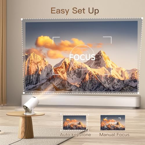 LYNCAST 300Pro+ Mini Portable Projector for Bedroom, 4K Support, App Control, Android 14, Auto Keystone, WiFi 6 & Bluetooth 5.4 — image 4