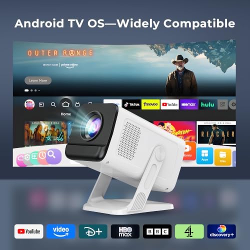 LYNCAST X1 Mini Portable Projector for Bedroom, 4K Support, Android 14 OS, App Control, WiFi 6 and Bluetooth 5.4 — image 3