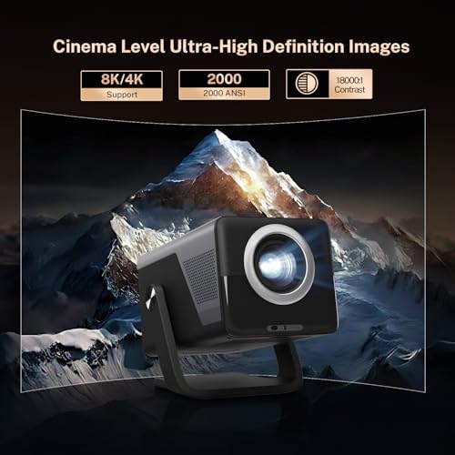 LYNCAST X7 Smart Projector 4K Support, Native 1080P, AI Voice & App Control, 2000 ANSI, Android 14 AI Visual Calibration/Auto Focus/Keystone — image 3