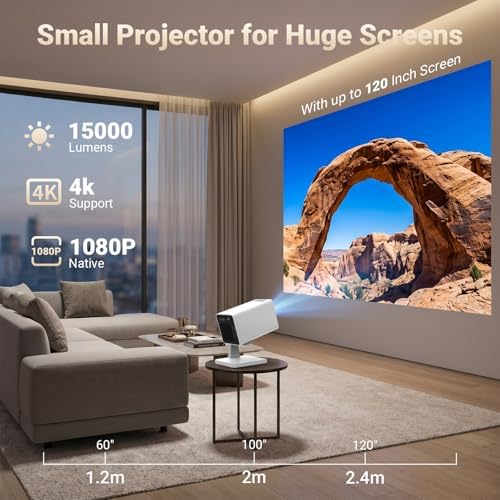 Maypug Mini Projector for Bedroom Ceiling, Smart Portable Projector with Android, WiFi & Bluetooth, 1080P Supported — image 2