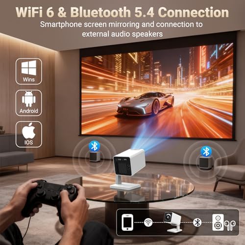 Maypug Mini Projector for Bedroom Ceiling, Smart Portable Projector with Android, WiFi & Bluetooth, 1080P Supported — image 4