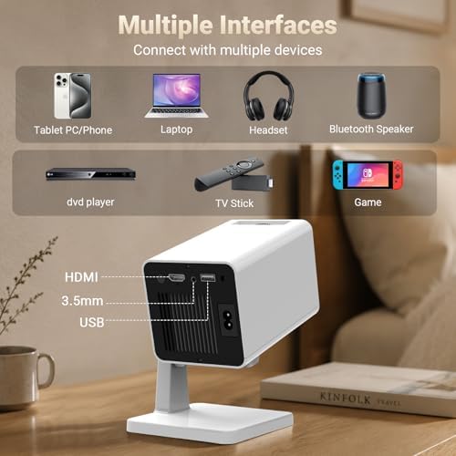 Maypug Mini Projector for Bedroom Ceiling, Smart Portable Projector with Android, WiFi & Bluetooth, 1080P Supported — image 6