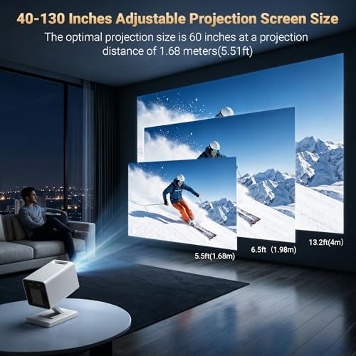 Maypug Mini Projector for Bedroom, Portable with WiFi 6 and Bluetooth 5.4, Built-in Apps, 1080P 4K Support, Auto Keystone — image 4