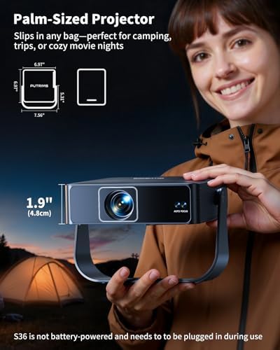 PUTRIMS Smart Projector, Compatible with Netflix/Disney/Live TV, 330° Rotatable, Native 1080p, 30000 Lumen, WiFi Bluetooth — image 4