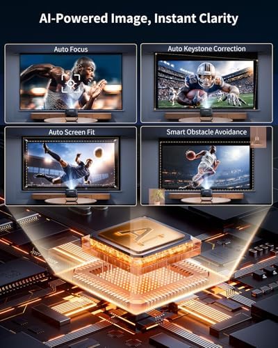PUTRIMS Smart Projector, Compatible with Netflix/Disney/Live TV, 330° Rotatable, Native 1080p, 30000 Lumen, WiFi Bluetooth — image 6