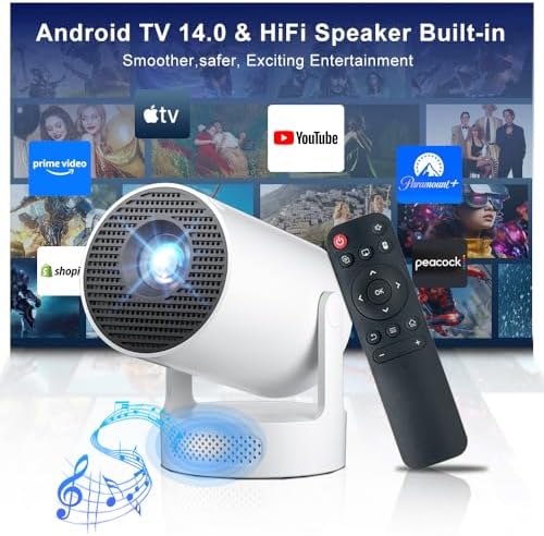 Salange HY300Ultra Smart Projector, Android 14 Built-in Apps, 4K & 8K Support, WiFi 6 Bluetooth 5.4, Auto Vertical Keystone — image 4