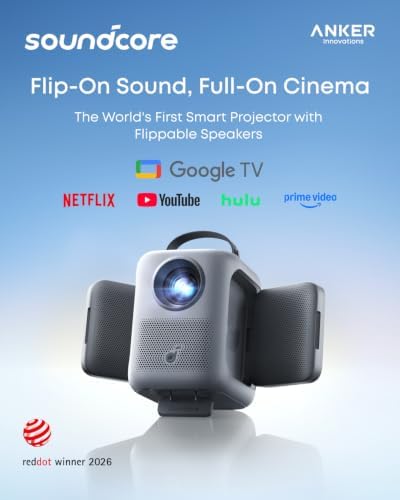 soundcore Nebula P1i Smart Portable Projector with Google TV, 1080p Full HD, 380 ANSI Lumens, Wi-Fi & Bluetooth, Flippable Design, All-Glass Lenses, Dolby Audio — image 2