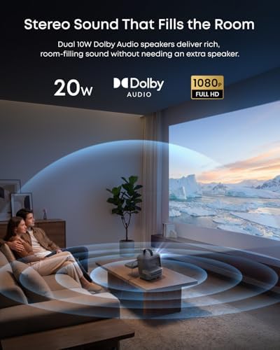 soundcore Nebula P1i Smart Portable Projector with Google TV, 1080p Full HD, 380 ANSI Lumens, Wi-Fi & Bluetooth, Flippable Design, All-Glass Lenses, Dolby Audio — image 4