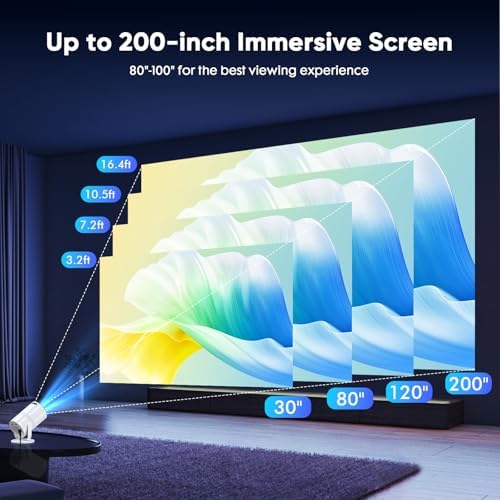 Tecaki Android 14 Mini Projector with Bluetooth 5.2 & WiFi 6, Built-in Apps, 180° Rotatable, Auto Keystone, 1080P Portable — image 7