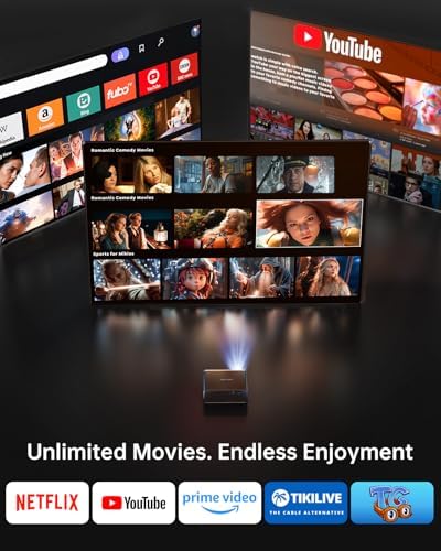 TOPTRO A1 Projector 4K, 1200ANSI Home Cinema Projector, Built-in Apps, 20W Dolby Audio, FHD 1080P Portable Smart Projector with Auto Focus/Keystone, WiFi 6 Bluetooth — image 3