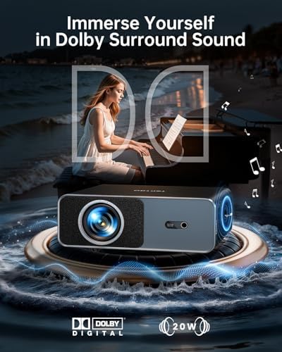 TOPTRO A1 Projector 4K, 1200ANSI Home Cinema Projector, Built-in Apps, 20W Dolby Audio, FHD 1080P Portable Smart Projector with Auto Focus/Keystone, WiFi 6 Bluetooth — image 4