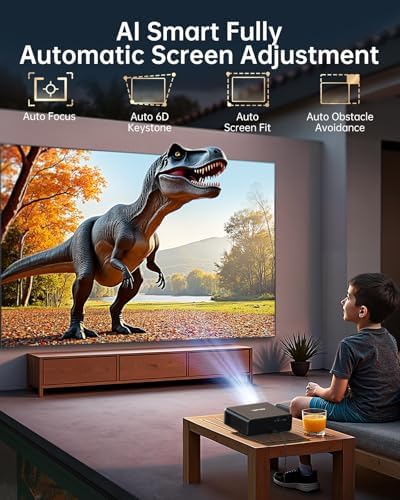 TOPTRO A1 Projector 4K, 1200ANSI Home Cinema Projector, Built-in Apps, 20W Dolby Audio, FHD 1080P Portable Smart Projector with Auto Focus/Keystone, WiFi 6 Bluetooth — image 5
