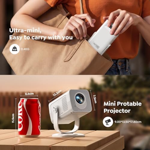 TOPTRO TP2 Mini Projector 1080P 4K Supported, Android 14 & Short Throw, 270° Adjustable Stand, WiFi 6 Bluetooth 5.4, Auto Keystone — image 4