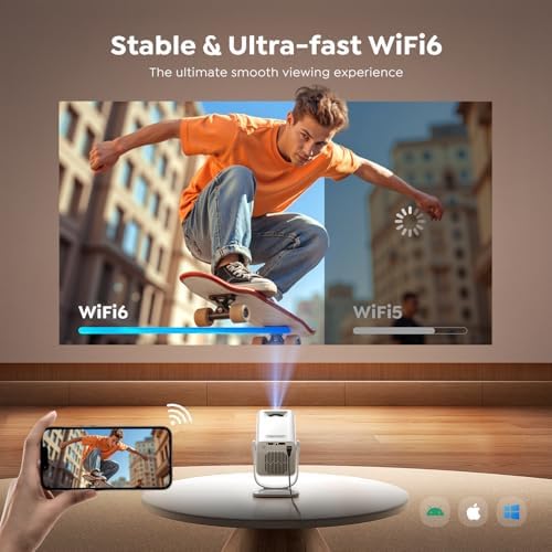 TOPTRO TP2 Mini Projector 1080P 4K Supported, Android 14 & Short Throw, 270° Adjustable Stand, WiFi 6 Bluetooth 5.4, Auto Keystone — image 6