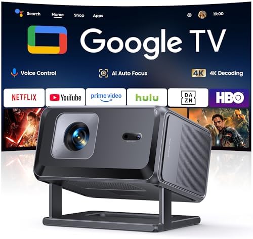 TOPTRO TP3 Built-in Google TV Smart 4K Projector for Home Cinema, Native 1080P, Short-Throw, Auto Focus & 6D Keystone, WiFi 6 Bluetooth 5.3