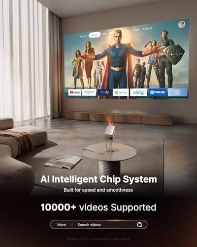 VOPLLS K3 Smart Mini Projector 4K, Netflix Included, 1800 ANSI, TOF Auto Focus & Keystone, Dolby Audio, Full HD 1080P WiFi6 Bluetooth — image 3