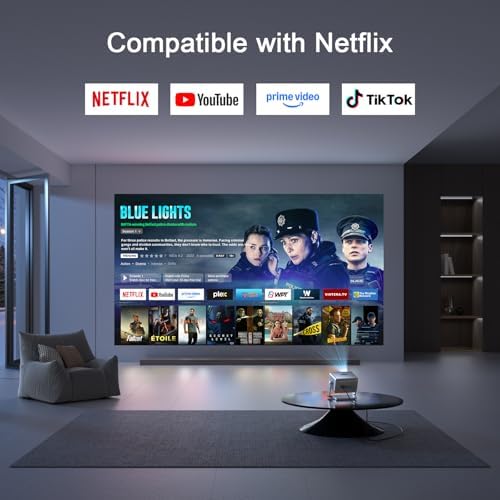 VOPLLS Mini Smart 4K Projector, Officially-Licensed App, Auto Focus & Keystone, 1000 ANSI Full HD 1080P WiFi 6 Bluetooth Portable Projector — image 2