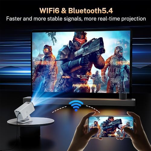 WEMI Smart Mini Projector for Bedroom, Officially Licensed App, WiFi 6 & Bluetooth 5.4, Native 720P Supported 4K 1080P, Portable Outdoor — image 5