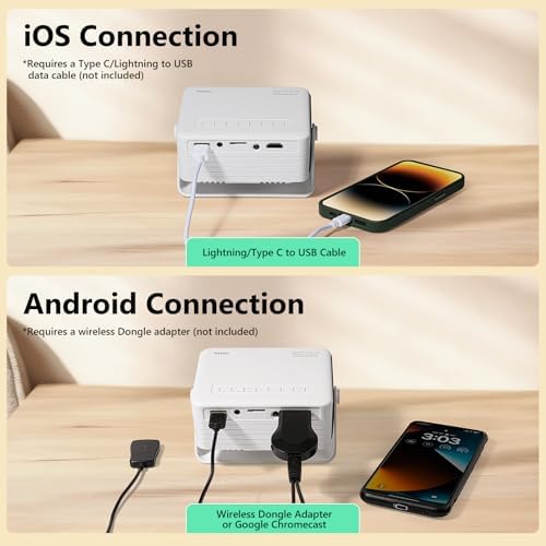 Yoton Y3 Mini Projector, 317g Ultra-Portable, 360° Rotating, Auto Keystone, 50% Zoom, 1080P Supported — image 4